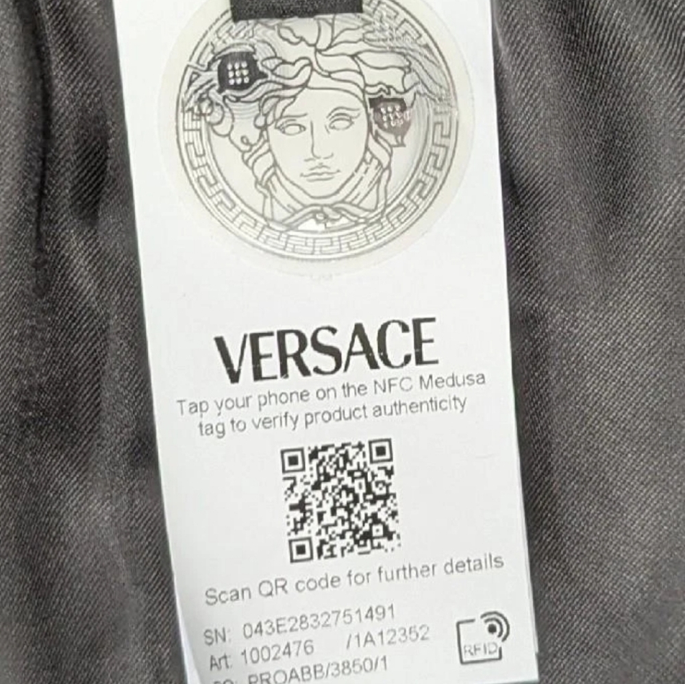 $1295 Mens Versace Acanthus Leaves Silk Twill Shorts Black/White 50 US 34 - Picture 6 of 7